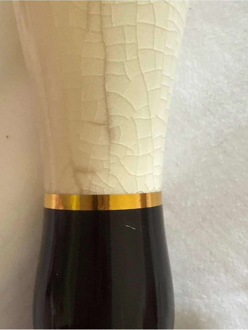 Bass Ceramic Tap Handle in Cream, Black & Red - Bass has some wear